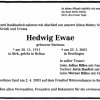Bartmus Hedwig 1911-2003 Todesanzeige